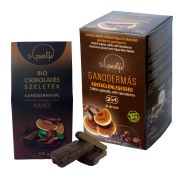   Ganodermás Kávékülönlegesség 2in1 tasakos (30 adag) + Bio csokoládés szeletek kávés 100g
